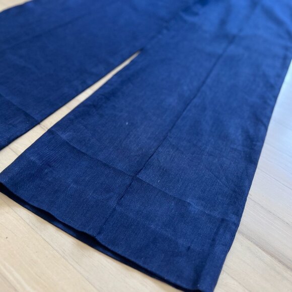 DIANE VON FURSTENBERG navy blue pleat front pants / Size 4 - Picture 3 of 7